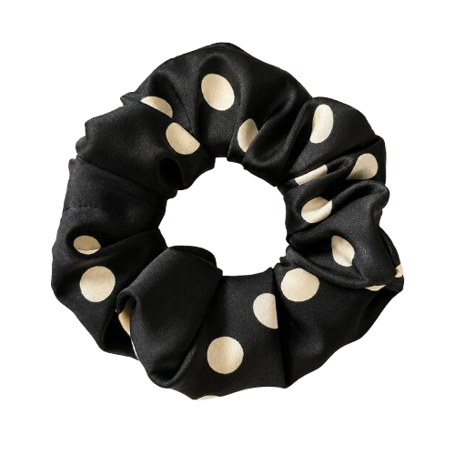 Chouchou noir pois crèmes